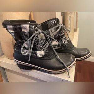 Womens Sorel Slimpack 1964 BOOT Black/White Checkered Boot 8.5